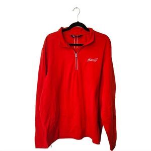 Under Armour Men's Red Budweiser Quarter Zip Sweatshirt Size XXL